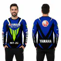 Yamaha MT-15 Blue Bike Full Sleeve Four Part Sublimation Print For Premium Bike T-Shirt -AS13