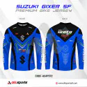 Suzuki Gixer Sf Blue Full Sleeve Four Part Sublimation Print For Premium Bike T-Shirt-AS21