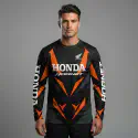 Honda Hornet Orange Bike Full Sleeve Four Part Sublimation Print For Premium Bike T-Shirt - AS25