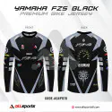YAMAHA FZSV2 BLACK T-SHIRT FULL SLEEVE (4 PART SUBLIMATION PRINT)-AS4P070