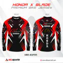 Honda X-Blade Red Full Sleeve Four Part Sublimation Print For Bike T-Shirt -AS4P075 