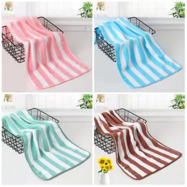 Coral Velvet Fabric Towel