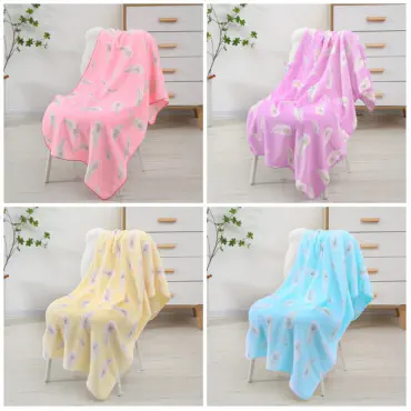 Feather Printed Microfiber Shower Bathing Towel A