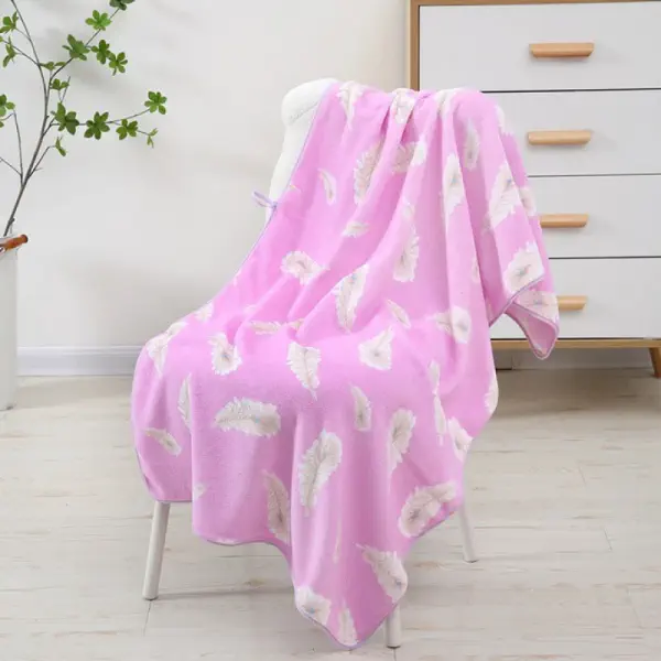 Feather Printed Microfiber Shower Bathing Towel