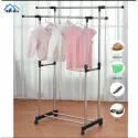 Double Pole Portable Clothes Rack