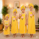 Baby's bath towel & Hair Towel Set