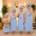 Baby's bath towel & Hair Towel Set