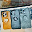 Premium logo cut leather  mobile case .