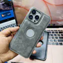Premium logo cut leather  mobile case .