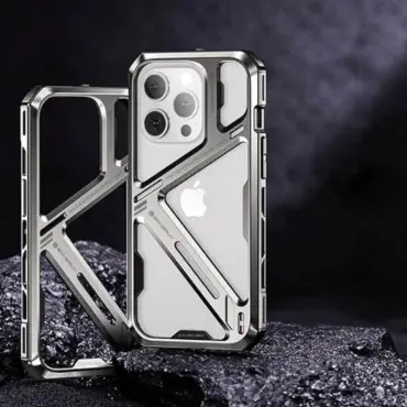 Hollow Highly Protective Metal Ultra-thin- Plus Anti-scratch Shockproof Protective Titanium Alloy Armor Frame Case