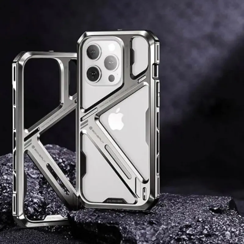 Hollow Highly Protective Metal Ultra-thin- Plus Anti-scratch Shockproof Protective Titanium Alloy Armor Frame Case