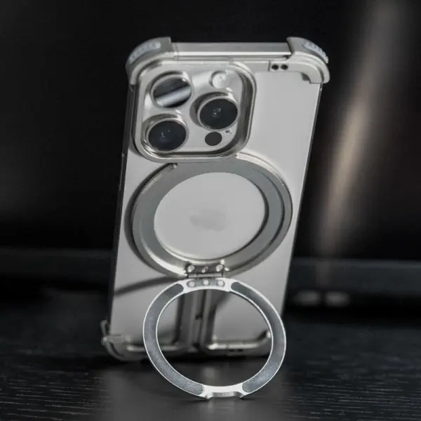 Flexible Shockproof Highly Metal Protective Pivot Guard Werless Magnetic Ring Stand Anti scratch Case