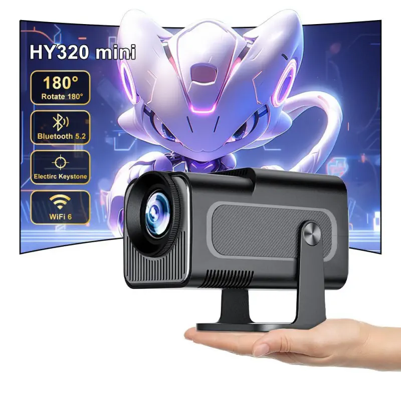 HY320 Mini Smart Projector with Android 13, WiFi & HD Display