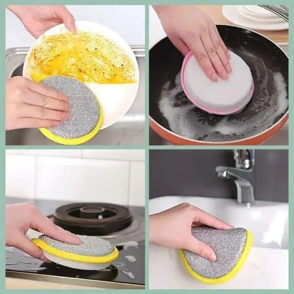 ( ১০ পিস সেট )Double-Sided Dishwashing Sponge