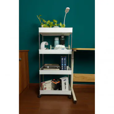 4 Layer Multifunctional Trolley Rack (White)