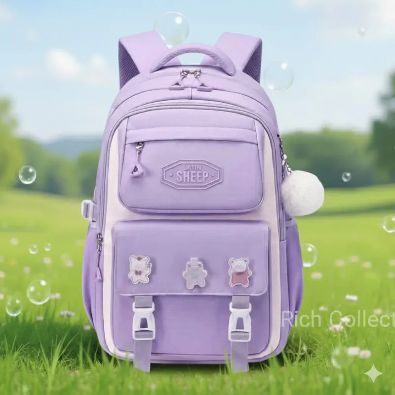 Premium Quality Primary School Book Bag ( purple )