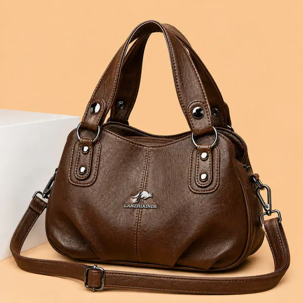 Premium 3-Layer Women’s Handbag (Coffee)