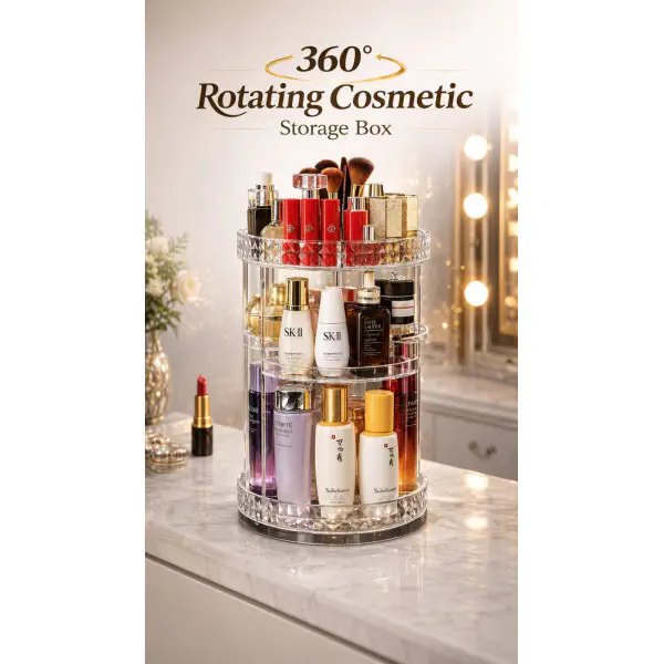 360 Degree Rotation Cosmetic Organizer Box