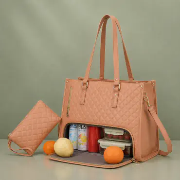 Office - Travel Tote Bag with Lunch Compartment Laptop Bag (Pink)
