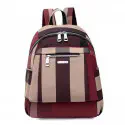 Nylon Backpack Durable Waterproof Casual Shoulder Bag (Wine Red)