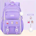 Kids Backpack Children School Bags for Girls Orthopedic Waterproof Primary Schoolbag Book Bag (Purple-1)