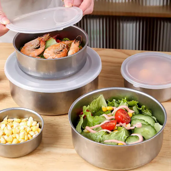 5-in-1 Stainless Steel Airtight Food Storage & Serving Container Set