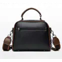 Luxury Design Soft PU Leather Lady Retro Handbag (black)