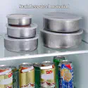 5-in-1 Stainless Steel Airtight Food Storage & Serving Container Set
