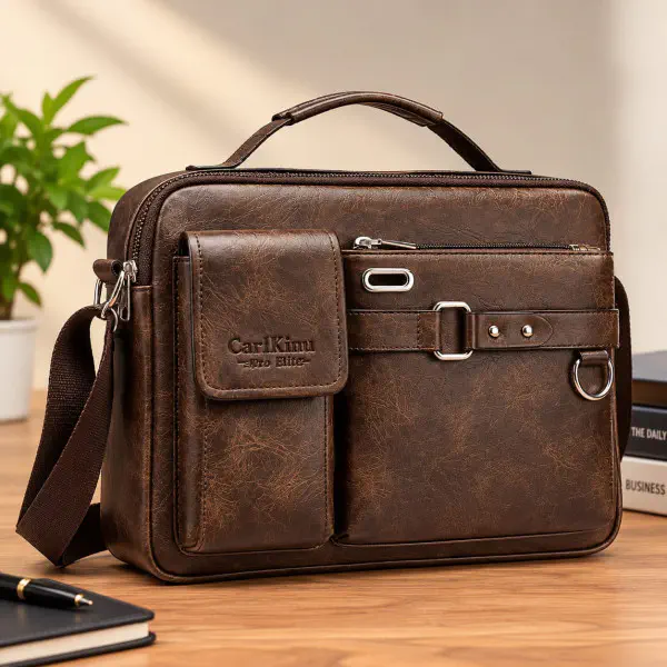 (১২"/১৬") কফি কালার Men's Shoulder Bag