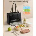 Office - Travel Tote Bag with Lunch Compartment Laptop Bag (Black)