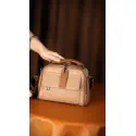 Luxury Design Soft PU Leather Lady Retro Handbag ( Biscuit colour )