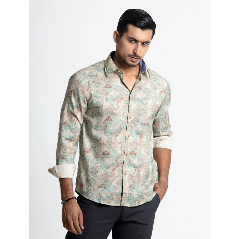 Tavaas Digital Printed Cotton Men’s Casual Shirt