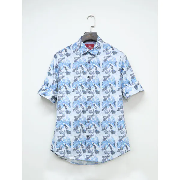 Demand Sky Leaf Printed Cotton Casual Long Sleeve