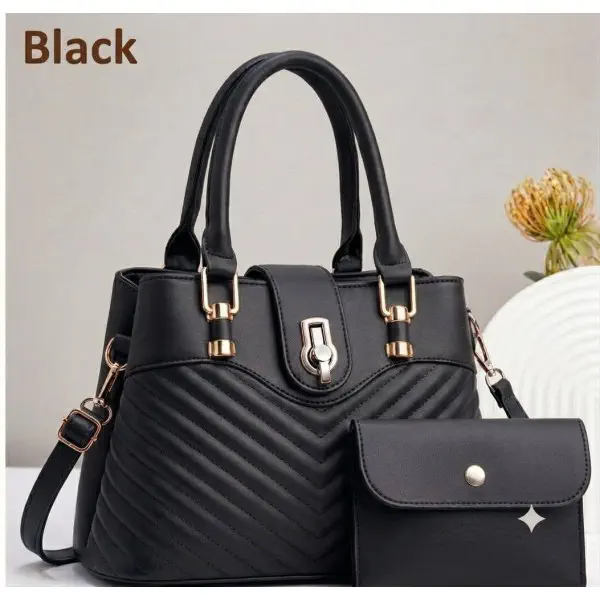 2 pcs ladies bag set(Black)