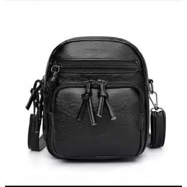 Vintage Crossbody Ladies Bag  (Black)