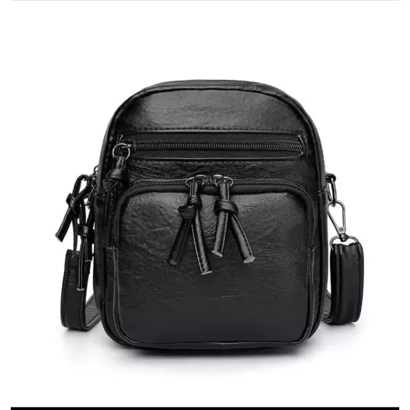 Vintage Crossbody Ladies Bag  (Black)