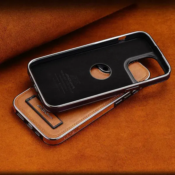 JINDUKA Pu Leather Kickstand Case For iPhone 11 To 18 Pro Max