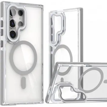 Anti Yellow Crystal Clear Camera Stand Windows Protective Case For Samsung Galaxy