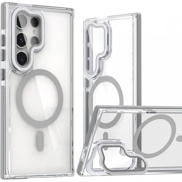 Anti Yellow Crystal Clear Camera Stand Windows Protective Case For Samsung Galaxy