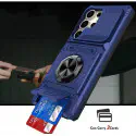 Samsung Galaxy Protective Shockproof Rugged Military Grade Drop Protection with Card Slots Kickstand Phone Case for Samsung
