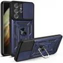For Samsung Galaxy Ultra Series Kickstand Case with Slide Lens Cover, Built in 360° Rotate Ring Stand Magnetic Car Mount Cover