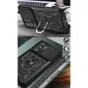 For Samsung Galaxy Ultra Series Kickstand Case with Slide Lens Cover, Built in 360° Rotate Ring Stand Magnetic Car Mount Cover