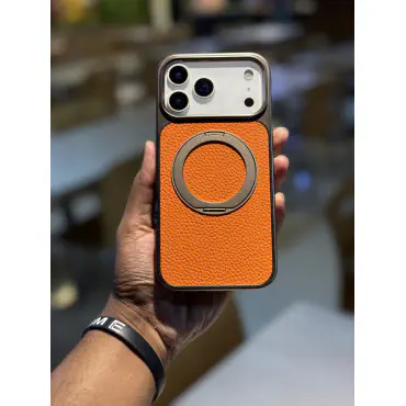 Skin Feel PU Leather Magsafe Stand Case for iPhone