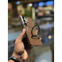 Skin Feel PU Leather Magsafe Stand Case for Samsung Galaxy