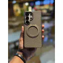 Skin Feel PU Leather Magsafe Stand Case for Samsung Galaxy