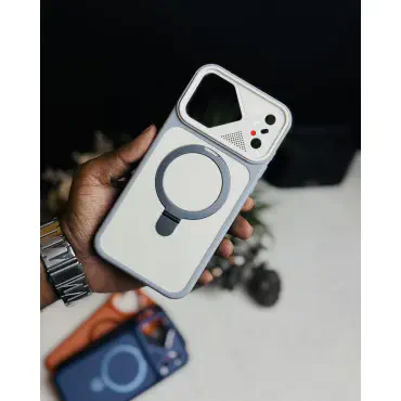 Magnetic Charging Ring Stander Full Cover Hybrid Anti-Slip Hard PC Soft TPU Phone Case for iPhone