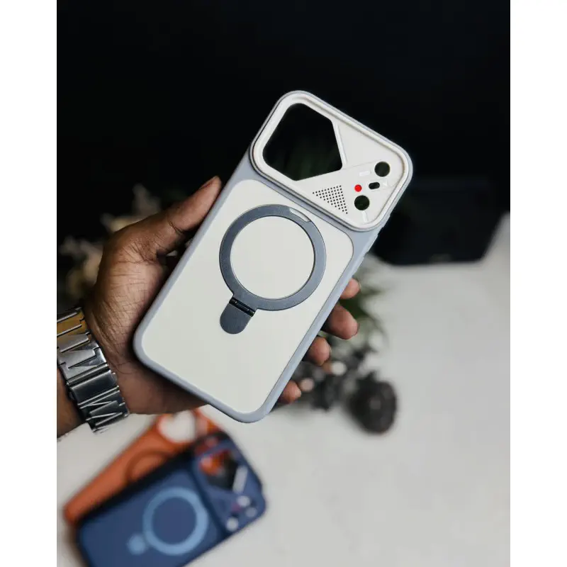 Magnetic Charging Ring Stander Full Cover Hybrid Anti-Slip Hard PC Soft TPU Phone Case for iPhone