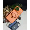 Magnetic Charging Ring Stander Full Cover Hybrid Anti-Slip Hard PC Soft TPU Phone Case for iPhone