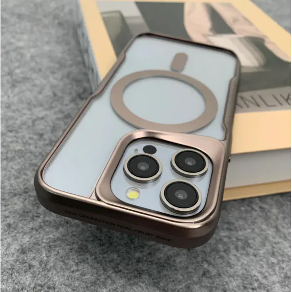 Luxury Electroplating Border Armour  with Magsafe Supported Phone Case For iPhone