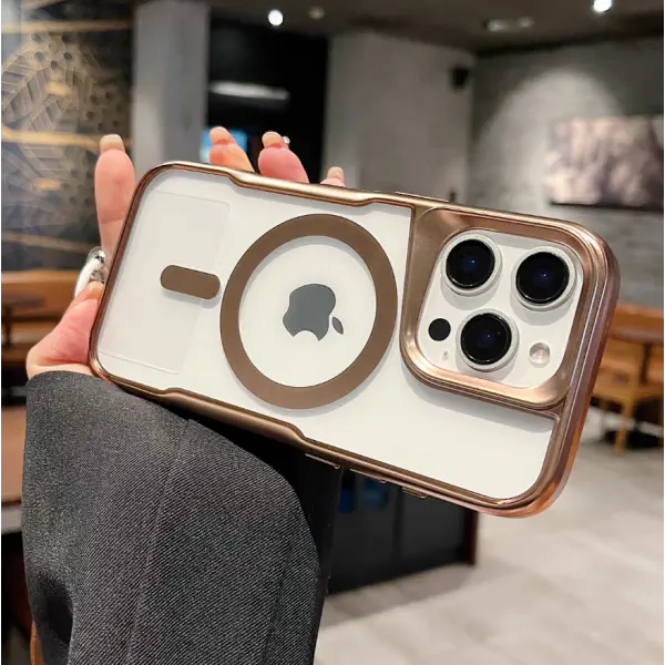Luxury Electroplating Border Armour  with Magsafe Supported Phone Case For iPhone